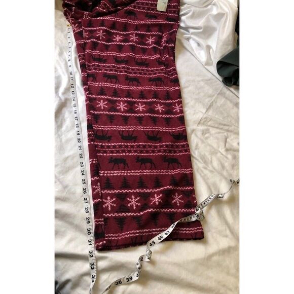 Men's Microfleece Sleep Pajama Pants size XXL Moose Snowflake - Picture 5 of 8